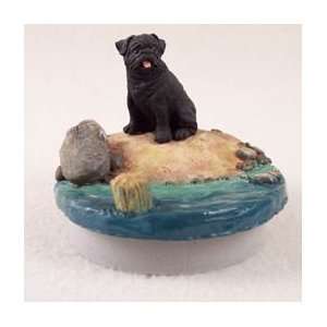  Black Pug Candle Topper Tiny One A Day on the Beach 