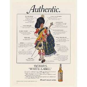  1979 Dewars White Label Scotch Authentic Highlander Print 