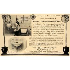  1907 Ad Standard Lavatory Crescent Sink Porcelain Ware 