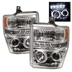   08 09 10 Halo LED Projector Headlights   Chrome (Pair) Automotive