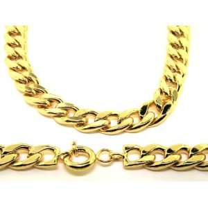 Curb Chain Necklace   24 k Gold Plated   Mens   20mm, 20 XL, Hip Hop 