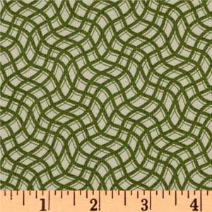 44 Wide Baltimore Album Wavy Plaid Forest Green/Cream Fabric By The 