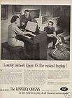 1960 Lowrey Organ Girl Boy Woman Man Vintage Ad