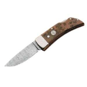 Boker Knives 1004DAM Damascus Lockback Knife w/African Thuya Wood 