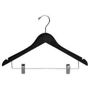 Wooden Bottoms Hangers w/Clips Black Box of 50 