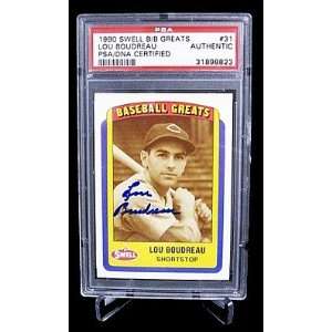  Lou Boudreau 1990 Swell Baseball Greats # 31 Autographed 
