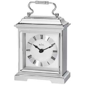  Bradbury II 4 3/4 Wide Chrome Finish Bulova Desk Clock 
