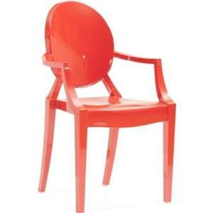  Zuo 106103 Anime Acrylic Dining Chair in Red   Set of 2 