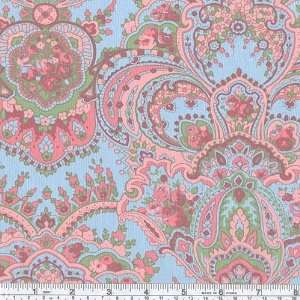  45 Wide Flirt Large Paisley Blue Fabric By The Yard 