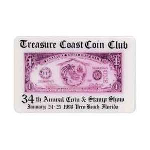   Card 5m Treasure Coast Coin Club Show (01/98) Vero Beach Florida
