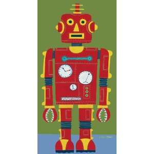  Oopsy daisy Red Robot Wall Art 18x36