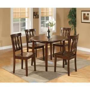 Steve Silver Branson 5 Piece Double Drop Leaf 42 Inch Round Dining 