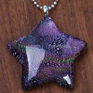 1Pc STAR Dichroic Lampwork Glass Pendant&Necklace Bead  
