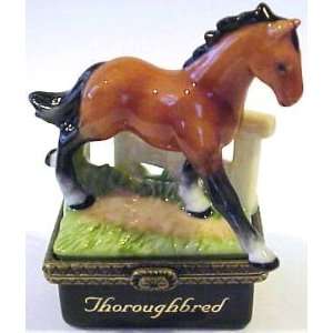  Thoroughbred Horse Porcelain Hinged Box