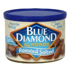 Blue Diamond Almonds Roasted Salted, 6 oz Tins, 12 ct (Quantity of 1)