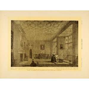  1905 Print Drawing Room Broughton Castle Portrait England 