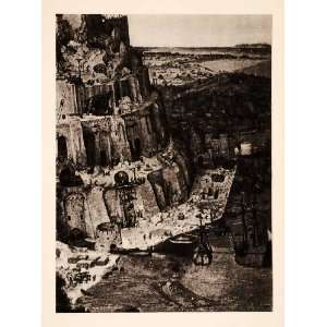  1937 Photogravure Pieter Brueghel Art Babel Tower Detail 