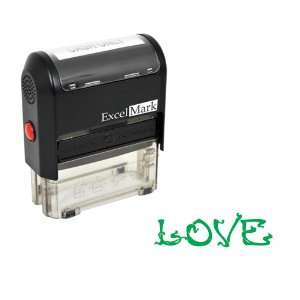  Valentines Day Rubber Stamp   Love Stamp   Green Ink 
