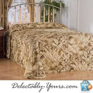 Bahamian Coffee Quilted Throw Style Tropical Bedspread 