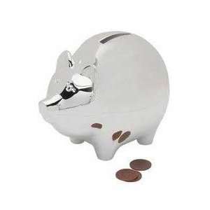  Adorable Silver Plated Piggy Bank  Perfect Baby Shower 