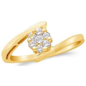 Gold Diamond Cross Over Right Hand Fashion OR Engagement Ring Promise 