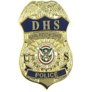 DHS FPS Police Mini Badge Retractable ID Holder Reel