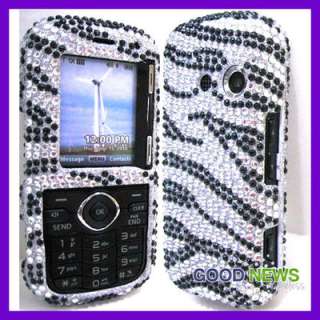 Silver+Black Zebra Crystal Diamond Bling Case Phone Cover for LG 