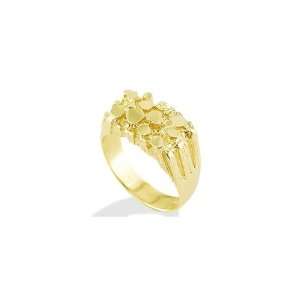    Mens Solid 14k Yellow Gold Square Nugget Fashion Ring Jewelry