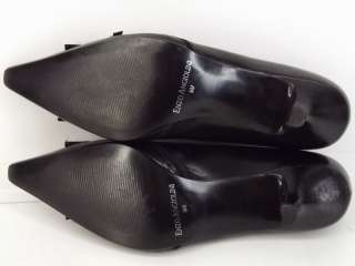 Womens shoes black leather dress Enzo Angiolini 9 M heels pumps  