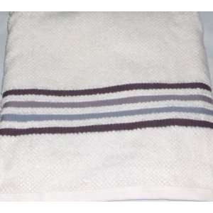    Lavender Luxe Stripe Bath Towel Plush White Cotton
