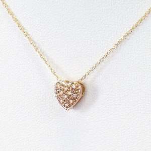  14K Rose Gold Diamond Heart Pendant with 16in. chain 
