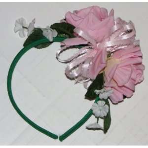  Handmade Pink Flower Headband for Girls 