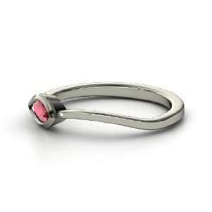  Stackable Leaf Ring, Marquise Ruby 14K White Gold Ring 