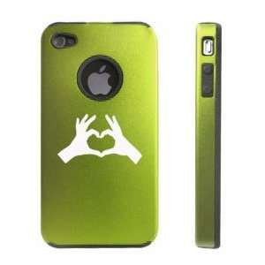 iPhone 4 4S 4G Green D671 Aluminum & Silicone Case Cover Hands making 