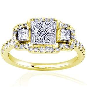   Diamond Engagement Ring Pave VS1 G GIA 14K Yellow Gold Fascinating