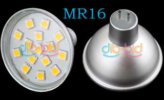 12V MR16 15 SMD 5050 LED Light Lamp Bulb Warm White #1  