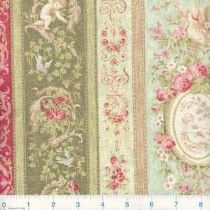  45 Wide Heaven Can Wait Floral Stripe Mint Fabric By The 