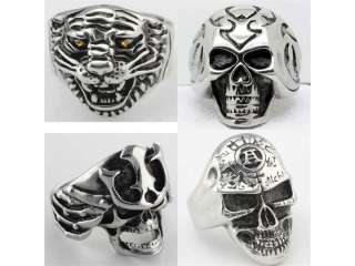 12pcs Wholesale Lots Mix 4 Style mens 316L Stainless steel rings 