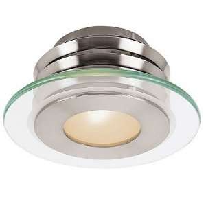 Helius Series 1 Light 12 Brushed Steel Flush Mount with Frosted Glass 