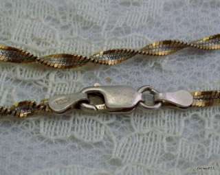   Silver 925 Twist Bracelet Italy 6 1/2 Vermeil Gold Plate  