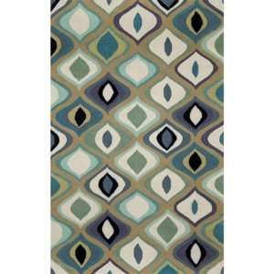  Durable Hand Tufted Area Rug Ogee 5 x 7 6 Blue Carpet 