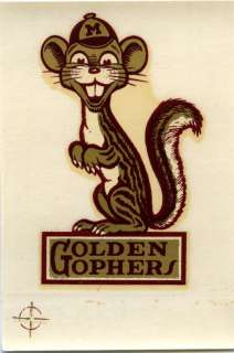 Vintage Water Decal Minnesota Golden Gophers University  