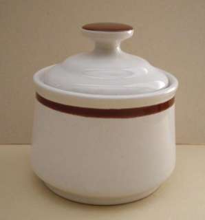 Genuine Stoneware Japan Cream Brown Sugar Bowl With Lid  