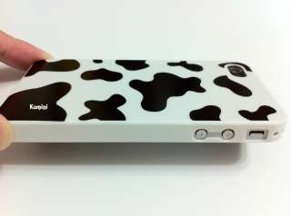 Cow Pattern Hard Back Case Black Dots for Iphone 4 4G  