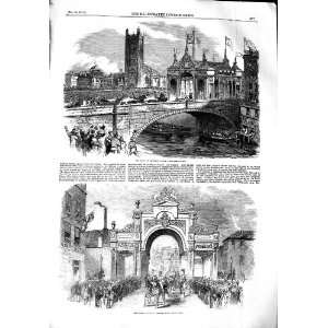  1851 ARCH VICTORIA BRIDGE ALBERT RIVER IRWELL BOATS