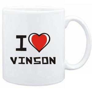 Mug White I love Vinson  Last Names 