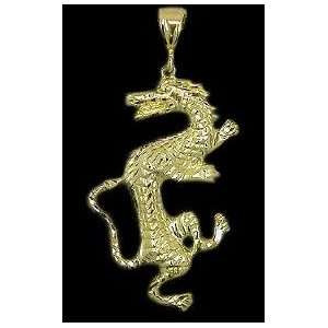  Hip Hop Chinese Dragon, Gold  Free Chain 