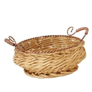  Wald Imports Willow Bowl with Metal Rim and Handles