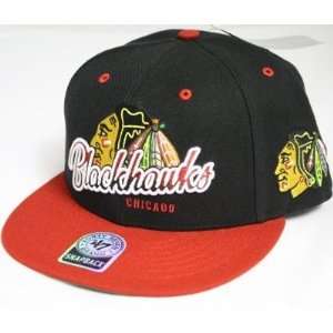 Chicago Blackhawks NHL 47 Brand Vintage Black Tricky Lou MVP Snap Back 