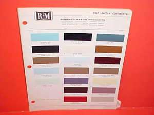 1967 LINCOLN CONTINENTAL FORD THUNDERBIRD PAINT CHIPS  
